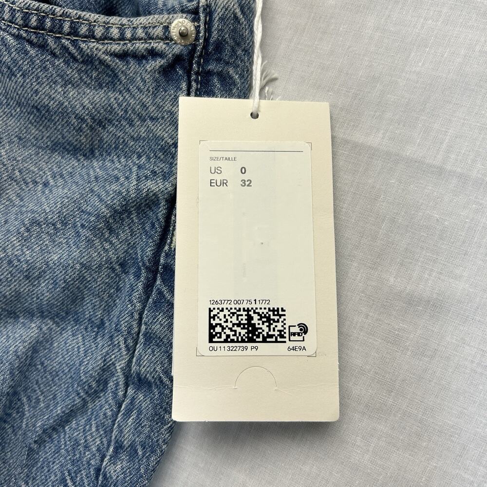 & Denim H&M NEW Baggy High Waist Jeans Womens 0 Regular Fit Blue Distressed NWT - Picture 5 of 16